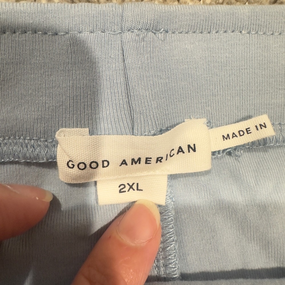 Good American Rhinestone Mini Skirt Winter Sky Blue GKB0083 Womens 2XL NWT - Picture 4 of 8